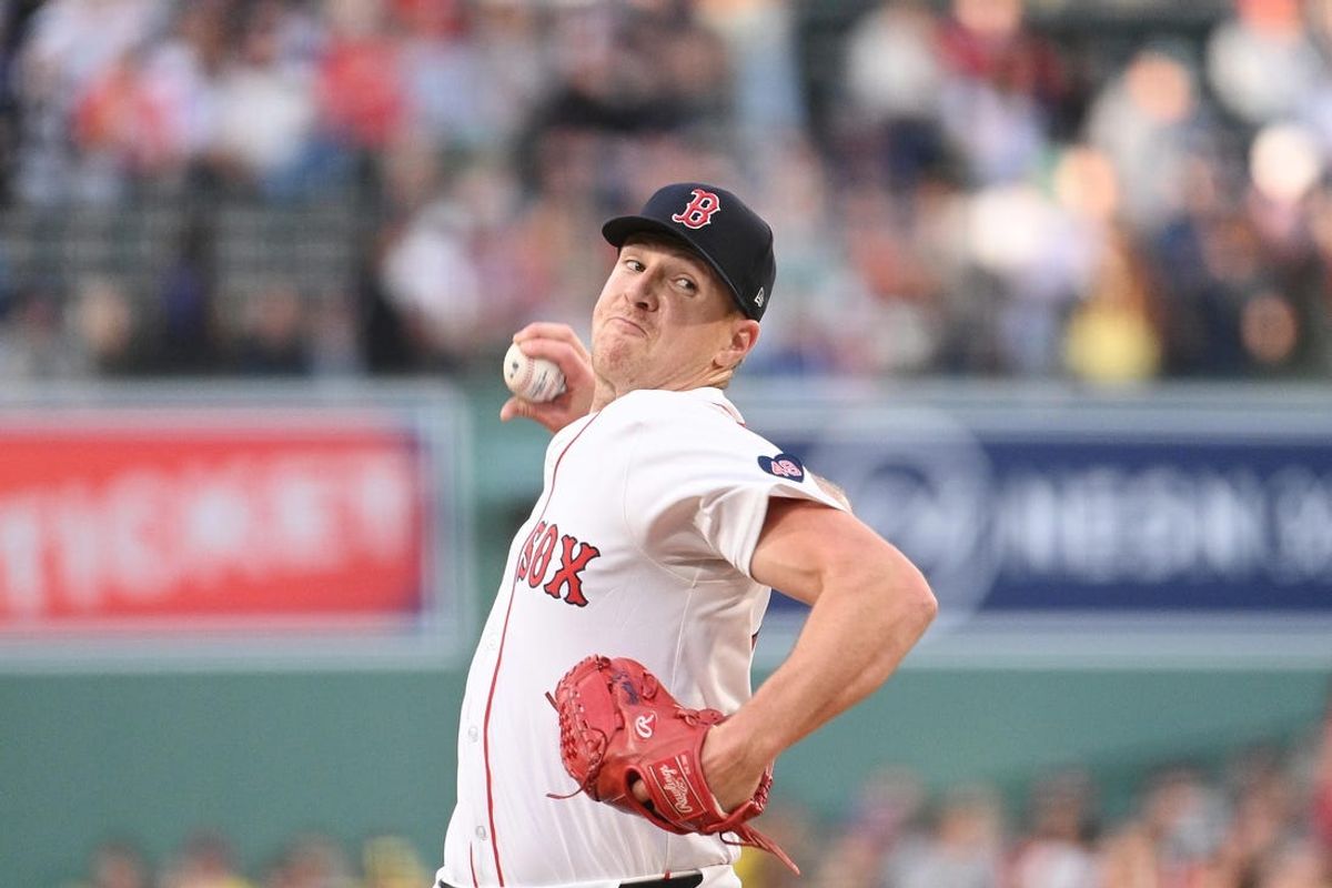 May 30, 2024; Boston, Massachusetts, USA; Boston Red Sox starting pitcher Nick Pivetta (37) pitches against the Detroit Tigers during the first inning at Fenway Park. Mandatory Credit: Eric Canha-USA TODAY Sports