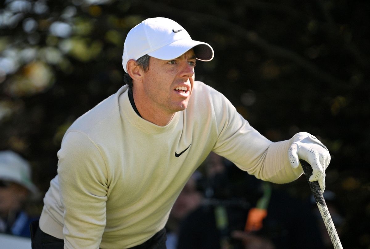 May 30, 2024; Hamilton, Ontario, CAN; Rory McIlroy watches his tee shot at the 17th hole during the first round of the RBC Canadian Open golf tournament. Mandatory Credit: Dan Hamilton-Imagn Images