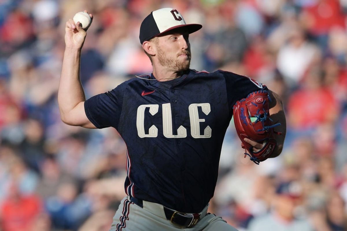 May 31, 2024; Cleveland, Ohio, USA; Cleveland Guardians starting pitcher Tanner Bibee (28) throws a pitch during the first inning against the Washington Nationals at Progressive Field. Mandatory Credit: Ken Blaze-USA TODAY Sports
