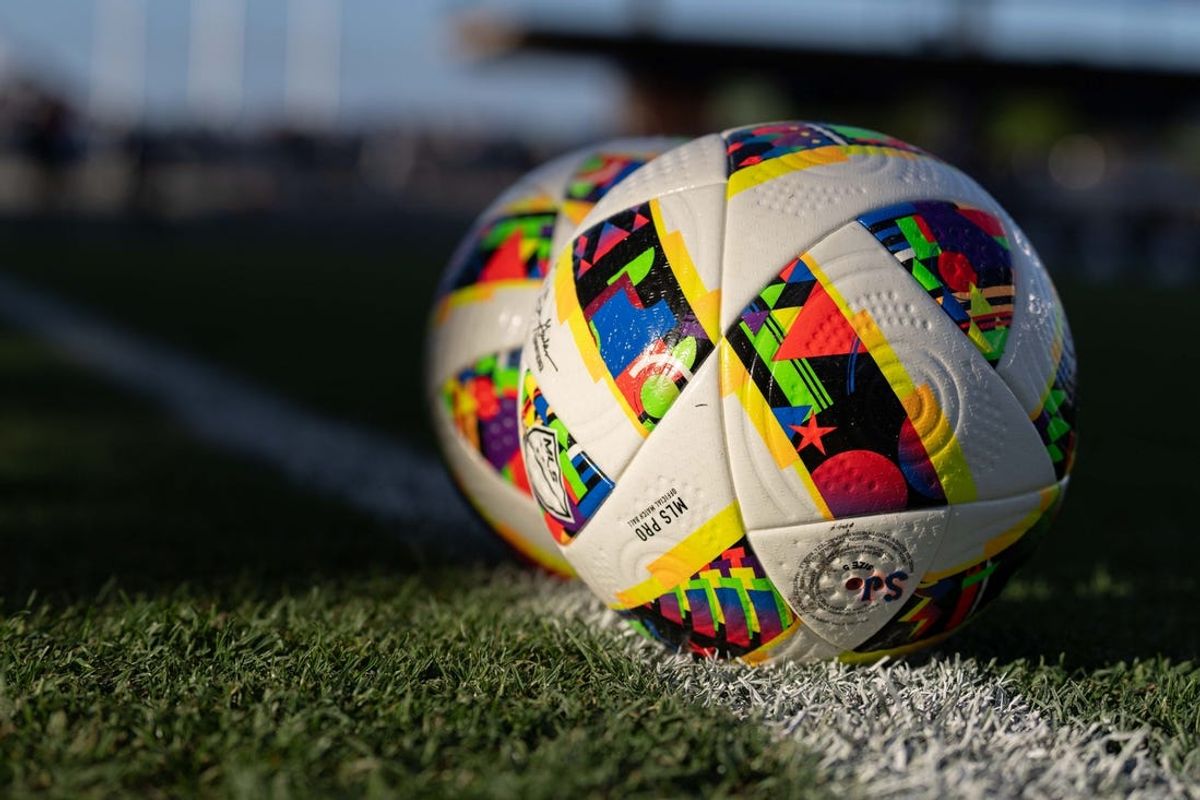 May 25, 2024; San Jose, California, USA;  General view of the soccer balls on the pitch before the start of the matchup between the San Jose Earthquakes and Austin FC at PayPal Park. Mandatory Credit: Stan Szeto-USA TODAY Sports