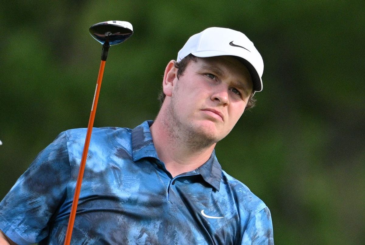 Jun 1, 2024; Hamilton, Ontario, CAN;   Robert MacIntyre watches his tee shot at the 15th hole during the third round of the RBC Canadian Open golf tournament. Mandatory Credit: Dan Hamilton-USA TODAY Sports