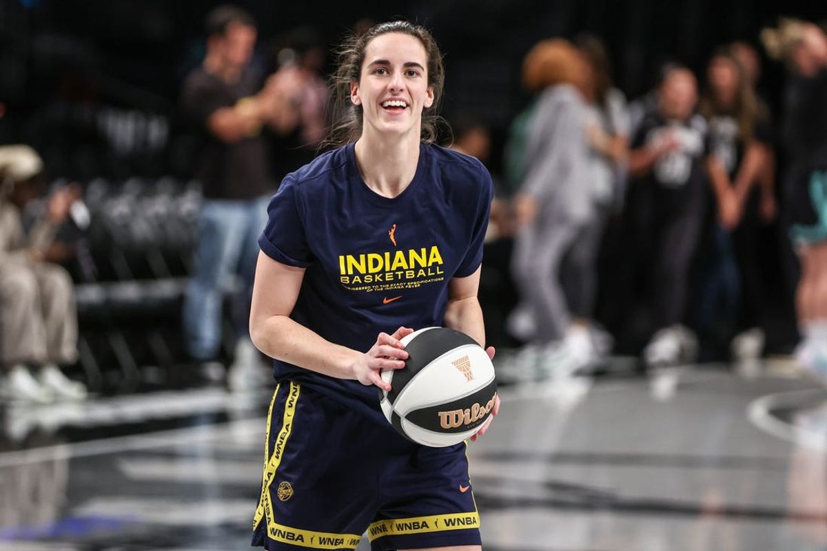 Jun 2, 2024; Brooklyn, New York, USA;  Indiana Fever guard Caitlin Clark (22) warms up prior to the game against the New York Liberty at Barclays Center. Mandatory Credit: Wendell Cruz-USA TODAY Sports