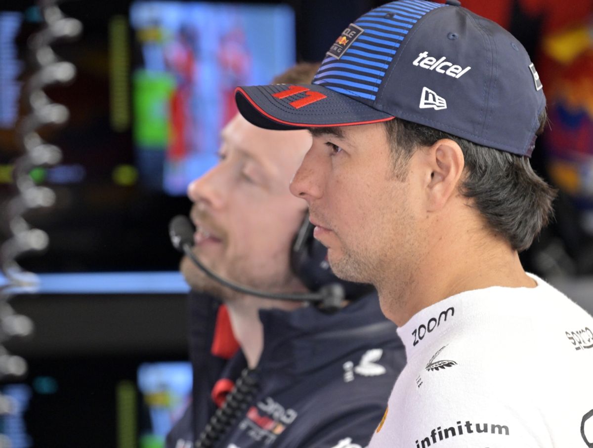 Jun 7, 2024; Montreal, Quebec, CAN; Red Bull Racing driver Sergio Perez (MEX) in the pit lane during the practice session at Circuit Gilles Villeneuve. Mandatory Credit: Eric Bolte-Imagn Images