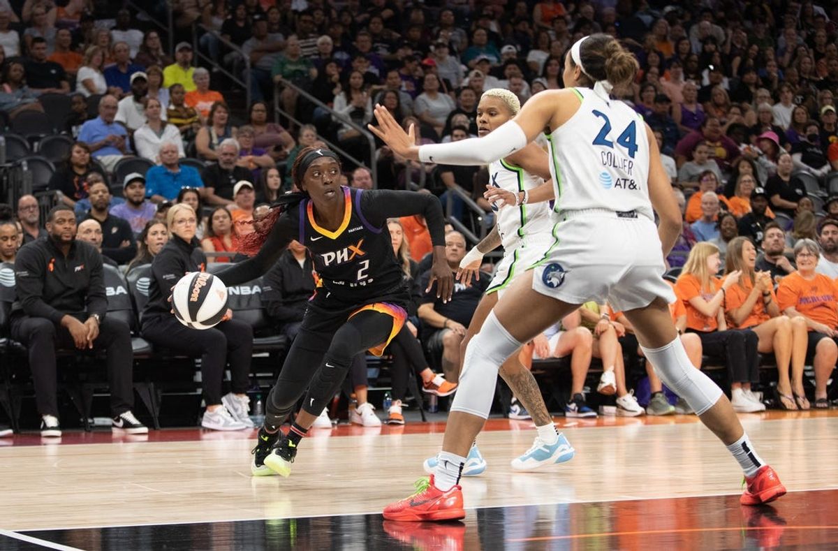Phoenix Mercury guard Kahleah Copper (2) playing against the Minnesota Lynx at Footprint Center on June 7, 2024, in Phoenix.