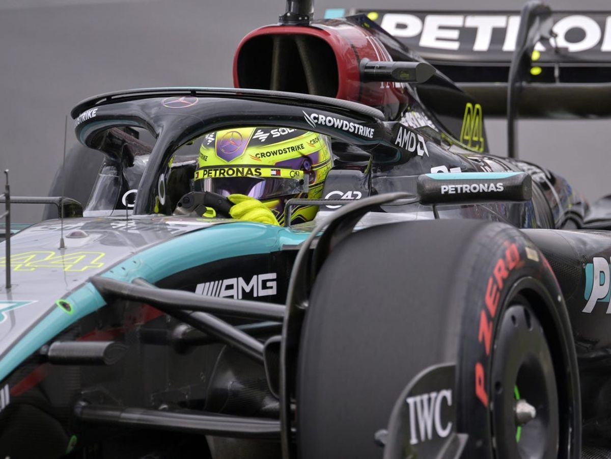 Jun 8, 2024; Montreal, Quebec, CAN; Mercedes driver Lewis Hamilton (GBR) races during qualifying at Circuit Gilles Villeneuve. Mandatory Credit: Eric Bolte-USA TODAY Sports