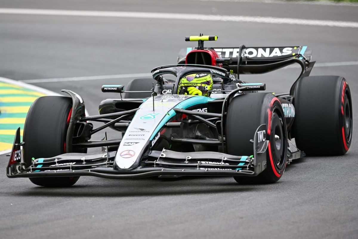 Jun 8, 2024; Montreal, Quebec, CAN; Mercedes driver Lewis Hamilton (GBR) races during the qualifying session of the Canadian Grand Prix at Circuit Gilles Villeneuve. Mandatory Credit: David Kirouac-USA TODAY Sports