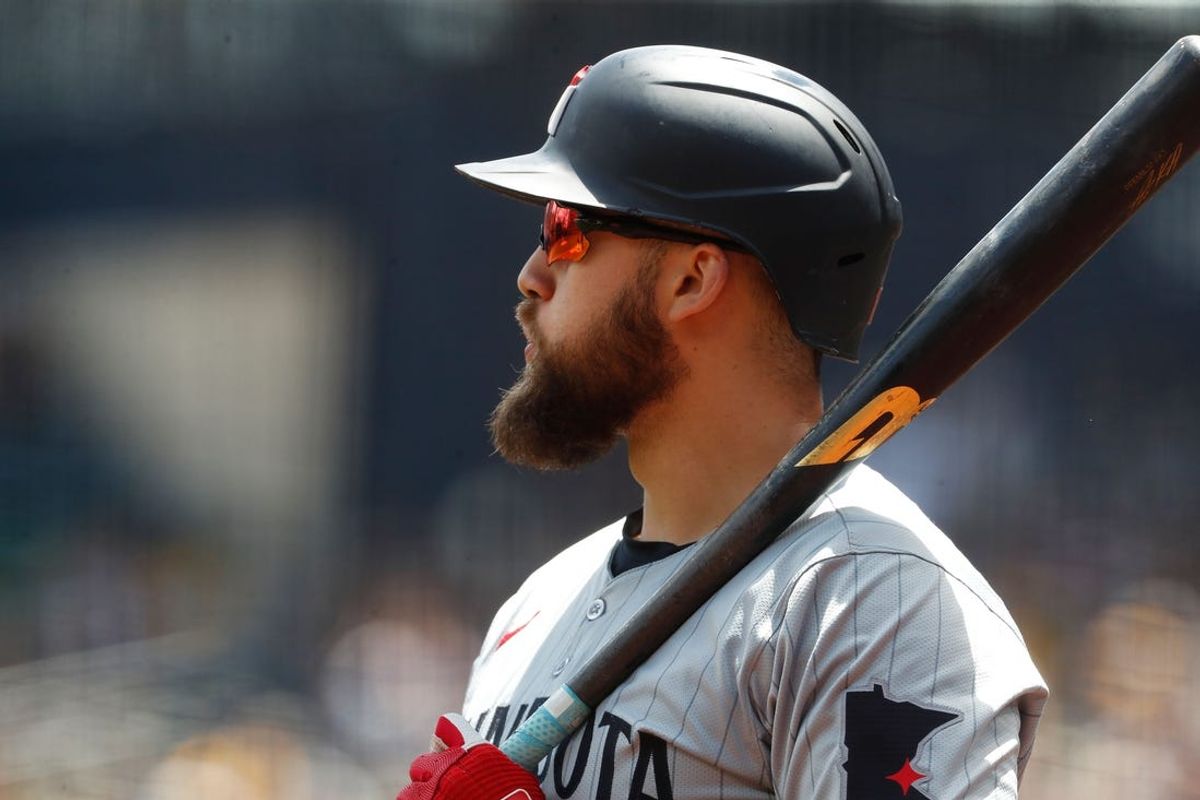 Jun 9, 2024; Pittsburgh, Pennsylvania, USA;  Minnesota Twins left fielder Alex Kirilloff (19) in the on-deck circle against the Pittsburgh Pirates during the first inning at PNC Park. Mandatory Credit: Charles LeClaire-USA TODAY Sports