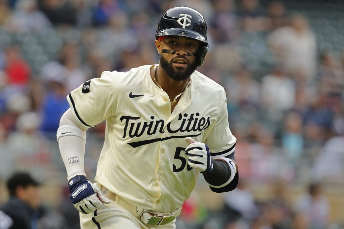 Jun 12, 2024; Minneapolis, Minnesota, USA; Minnesota Twins left fielder Willi Castro (50) runs the bases on his solo home run against the Colorado Rockies in the fourth inning at Target Field. Mandatory Credit: Bruce Kluckhohn-USA TODAY Sports