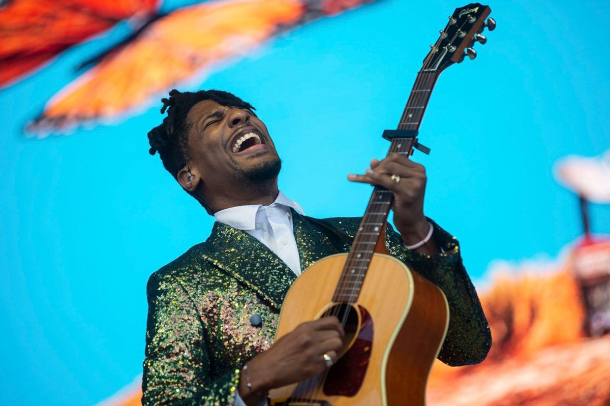 Jon Batiste performs at Bonnaroo in Manchester, Tenn., Saturday, June 15, 2024.