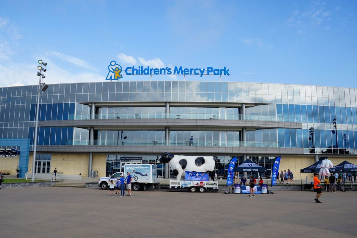 Jun 19, 2024; Kansas City, Kansas, USA; A general exterior view of the stadium prior to team warm ups of the match between Sporting Kansas City and Real Salt Lake at Children's Mercy Park. Mandatory Credit: Denny Medley-USA TODAY Sports