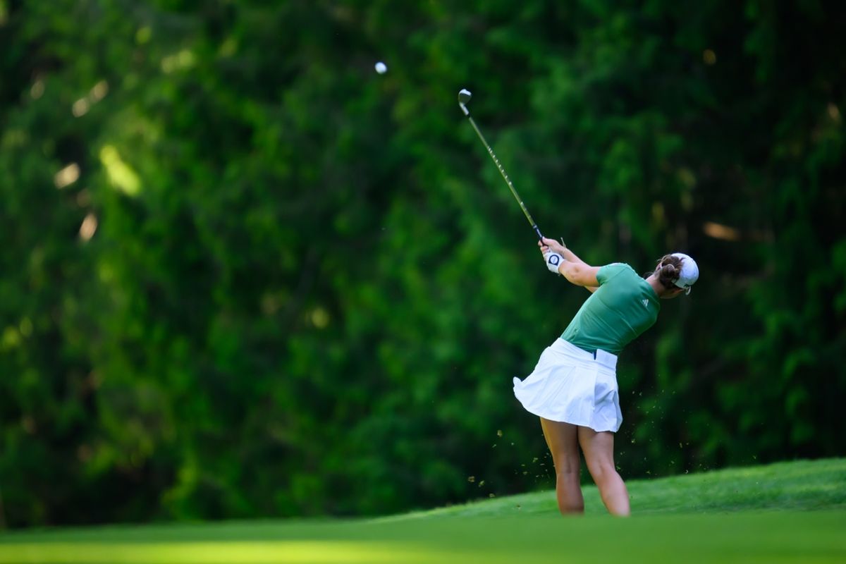 Jun 21, 2024; Sammamish, Washington, USA; Linn Grant hits from the fairway on hole fourteen during the second round of the KPMG Women's PGA Championship golf tournament. Mandatory Credit: Steven Bisig-USA TODAY Sports