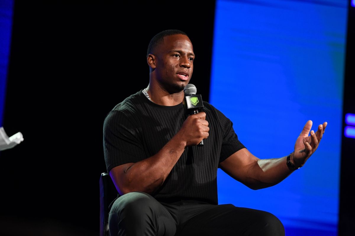 Browns running back Nick Chubb serves a guest speaker for the Greater Akron-Canton High School Sports Awards, Friday, June 21, 2024, at the Akron Civic Theatre.