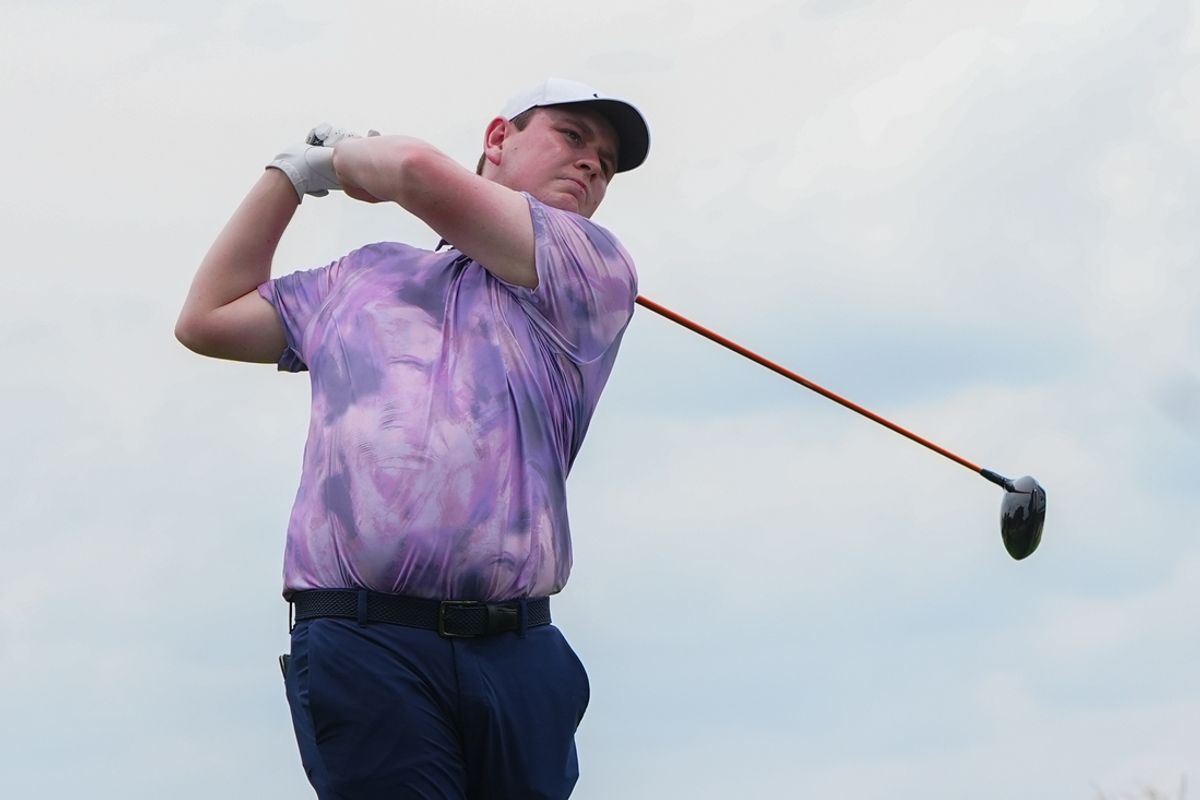 Jun 22, 2024; Cromwell, Connecticut, USA; Robert MacIntyre tees off on the third hole during the third round of the Travelers Championship golf tournament at TPC River Highlands. Mandatory Credit: Gregory Fisher-USA TODAY Sports