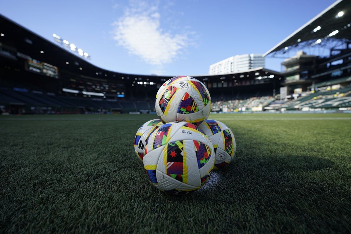 Jun 22, 2024; Portland, Oregon, USA; A general view of MLS games balls poor to the match between Vancouver Whitecaps FC and the Portland Timbers at Providence Park. Mandatory Credit: Soobum Im-USA TODAY Sports