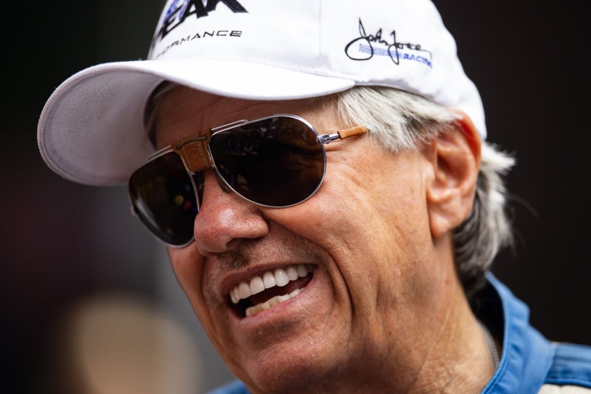 Jun 9, 2024; Bristol, TN, USA; NHRA funny car driver John Force during the Thunder Valley Nationals at Bristol Dragway. Mandatory Credit: Mark J. Rebilas-USA TODAY Sports