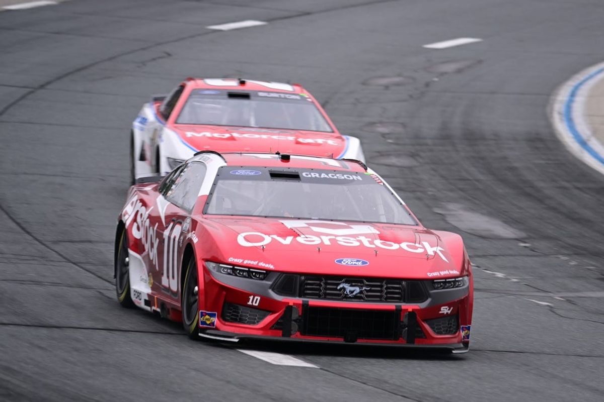 Jun 23, 2024; Loudon, New Hampshire, USA; NASCAR Cup Series driver Noah Gragson (10) races during the USA TODAY 301 at New Hampshire Motor Speedway. Mandatory Credit: Eric Canha-USA TODAY Sports