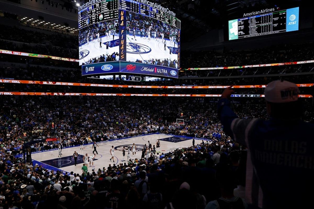 Jun 14, 2024; Dallas, Texas, USA; An overall view of the court during game four of the 2024 NBA Finals between the Boston Celtics and the Dallas Mavericks at American Airlines Center. Mandatory Credit: Peter Casey-USA TODAY Sports