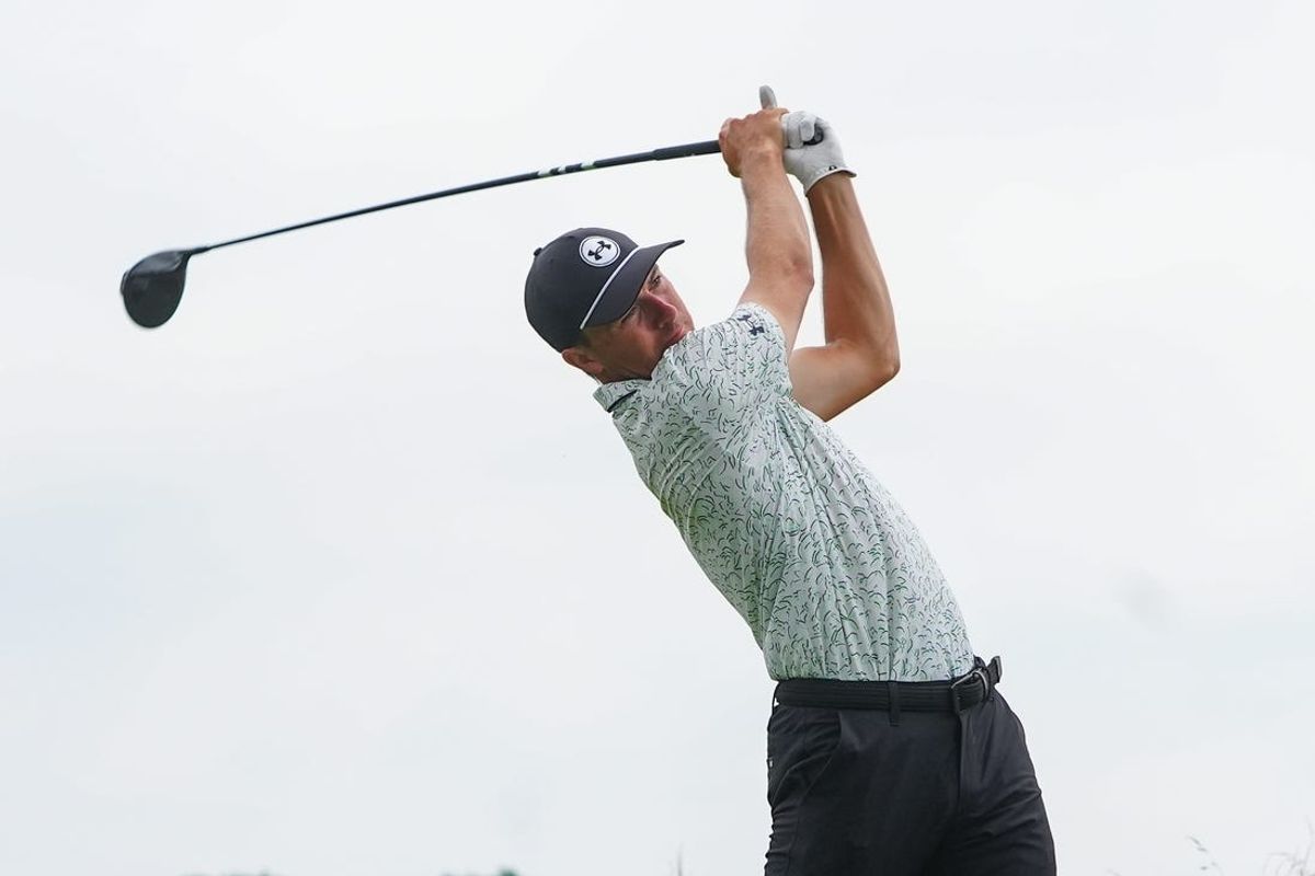 Jun 22, 2024; Cromwell, Connecticut, USA; Jordan Spieth tees off from the third Hoel during the third round of the Travelers Championship golf tournament at TPC River Highlands. Mandatory Credit: Gregory Fisher-USA TODAY Sports