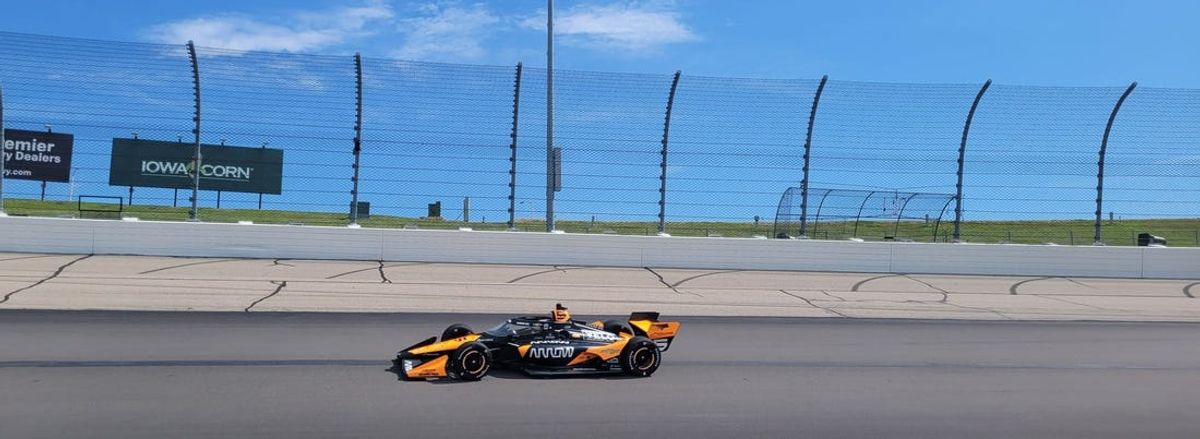 Pato O'Ward drives at Iowa Speedway on Thursday June 27, 2024 during a Firestone Tire Test ahead of the IndyCar Doubleheader Weekend in July.