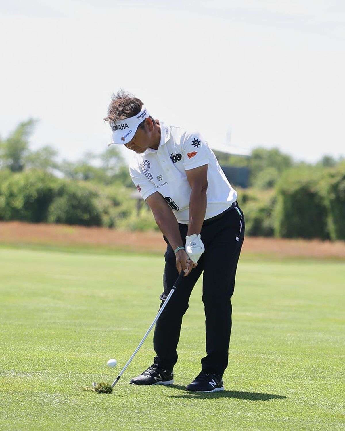 Hiroyuki Fujita competing at the U.S. Senior Open at Newport Country Club on Thursday.