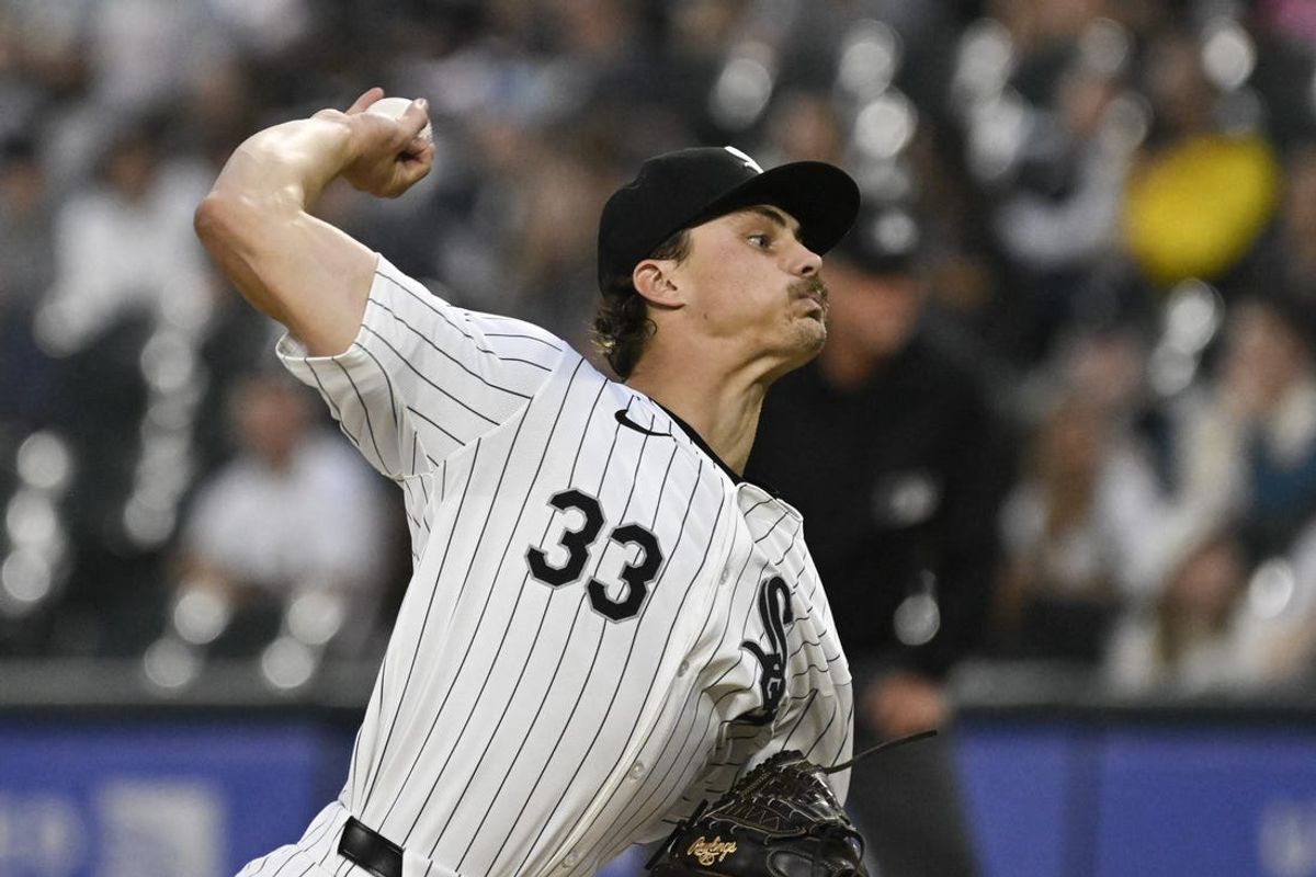 Jun 28, 2024; Chicago, Illinois, USA;  Chicago White Sox pitcher Drew Thorpe (33) delivers during the first inning against the Colorado Rockies at Guaranteed Rate Field. Mandatory Credit: Matt Marton-USA TODAY Sports