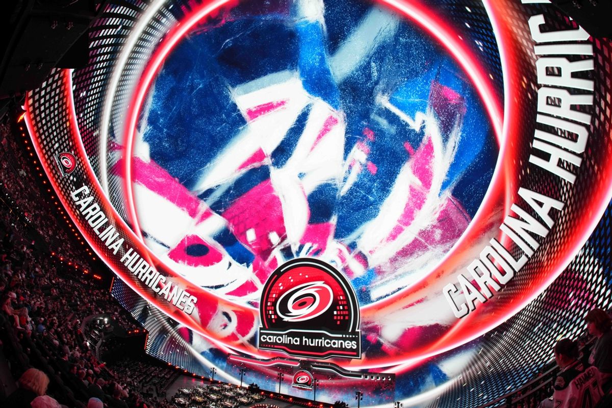 Jun 28, 2024; Las Vegas, Nevada, USA; A general view in the first round as the Carolina Hurricanes near their pick in the 2024 NHL Draft at The Sphere. Mandatory Credit: Joe Camporeale-Imagn Images