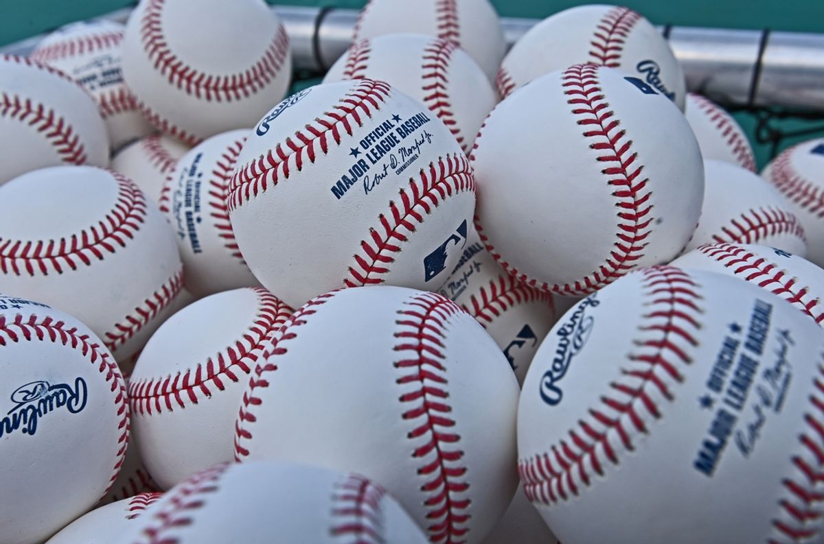 Jul 2, 2024; Kansas City, Missouri, USA;  A general view of baseballs before a game between the Kansas City Royals and Tampa Bay Rays at Kauffman Stadium. Mandatory Credit: Peter Aiken-USA TODAY Sports