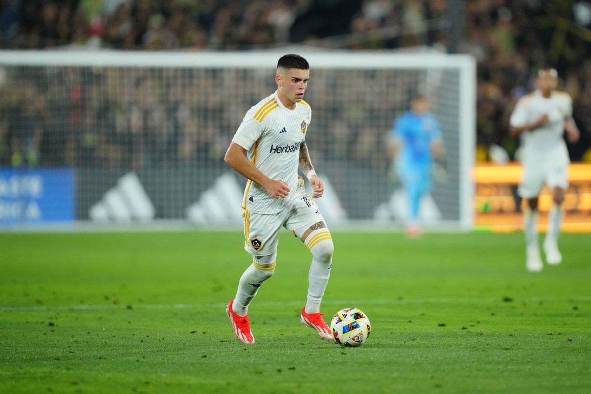 Jul 4, 2024; Los Angeles, California, USA; LA Galaxy forward Gabriel Pec (11) at Rose Bowl. Mandatory Credit: Kirby Lee-USA TODAY Sports