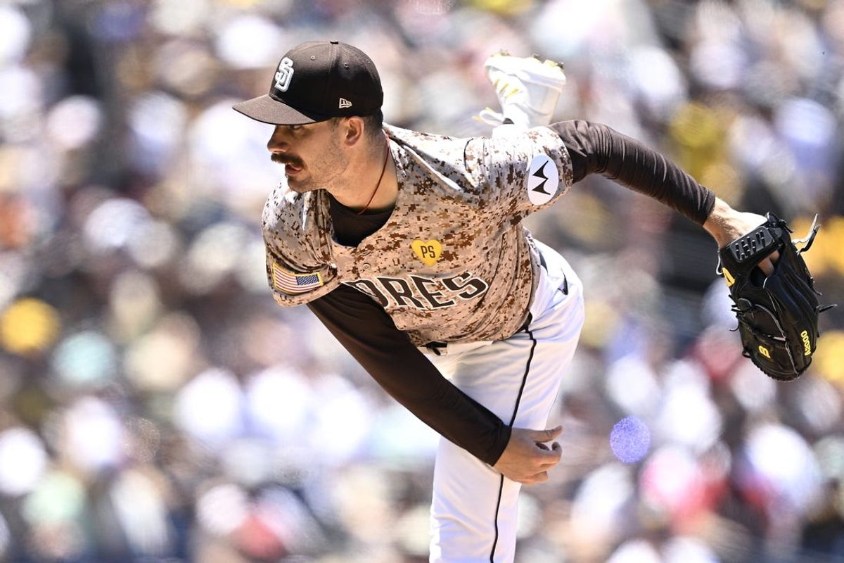 Jul 7, 2024; San Diego, California, USA; San Diego Padres starting pitcher Dylan Cease (84) pitches against the Arizona Diamondbacks during the third inning at Petco Park. Mandatory Credit: Orlando Ramirez-USA TODAY Sports