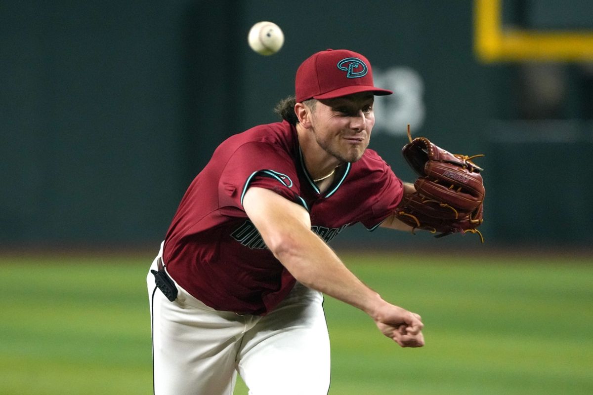 Jul 11, 2024; Phoenix, Arizona, USA; Arizona Diamondbacks pitcher Brandon Pfaadt (32) throws against the Atlanta Braves in the first inning at Chase Field. Mandatory Credit: Rick Scuteri-USA TODAY Sports