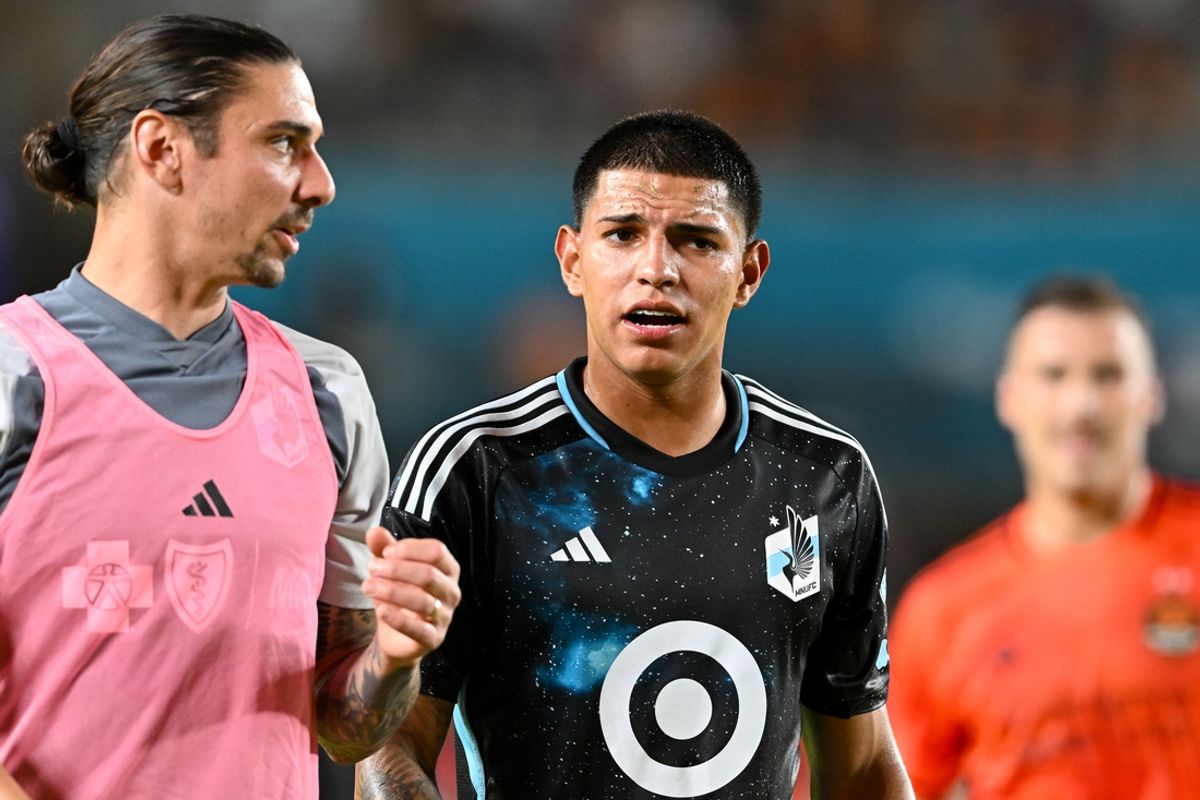 Jul 13, 2024; Houston, Texas, USA; Minnesota United midfielder Alejandro Bran (25) exits the pitch after the first half against Houston Dynamo FC at Shell Enegry Stadium. Mandatory Credit: Maria Lysaker-Imagn Images
