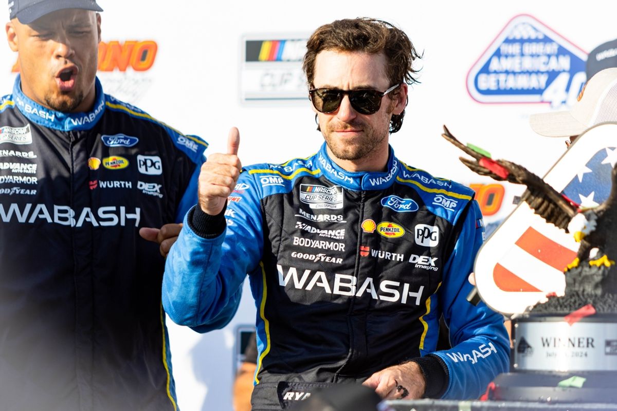 Team Penske's Ryan Blaney (12) picked up his second win of the 2024 NASCAR Cup Series in Sunday's The Great American Getaway 400 at the Pocono Raceway on July 14, 2024