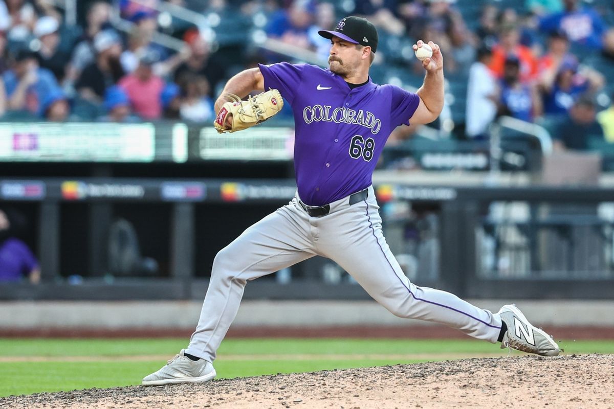 Jul 13, 2024; New York City, New York, USA;  Colorado Rockies relief pitcher Jalen Beeks (68) at Citi Field. Mandatory Credit: Wendell Cruz-USA TODAY Sports