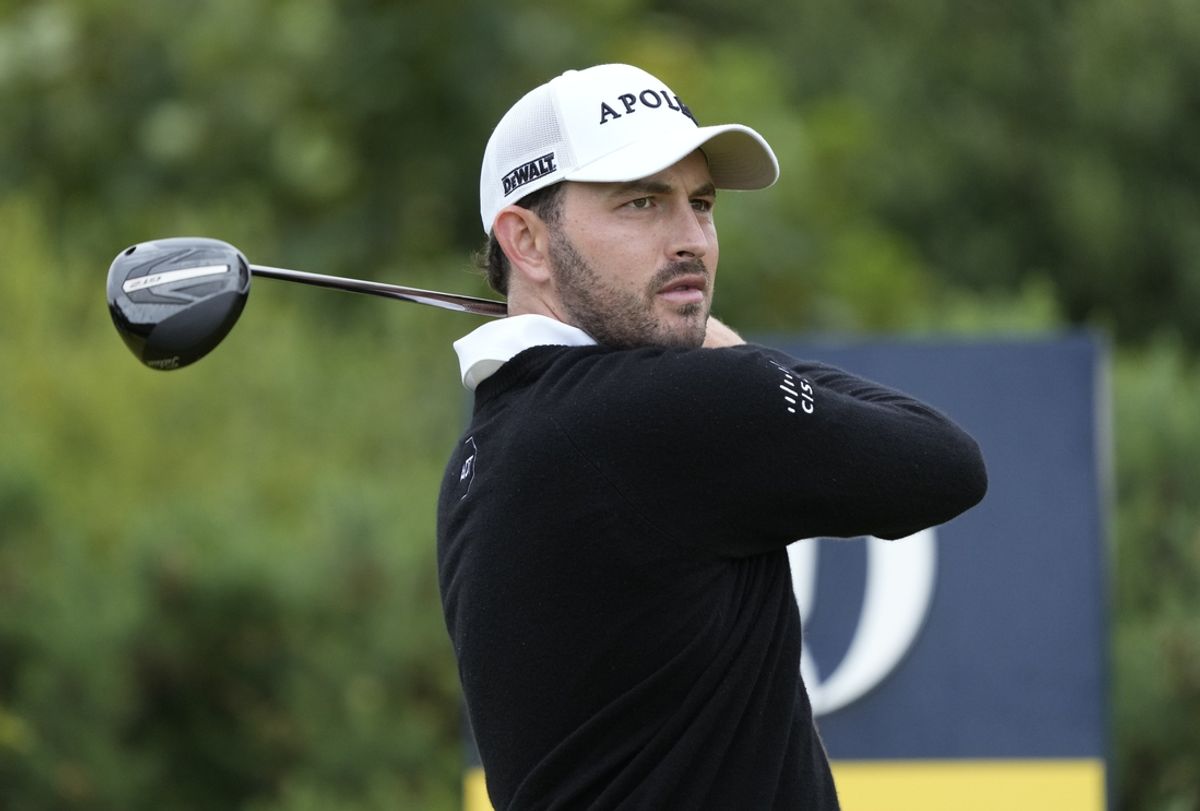 Jul 18, 2024; Ayrshire, SCT; Patrick Cantlay hits his tee shot on the 12th hole during the first round of the Open Championship golf tournament at Royal Troon. Mandatory Credit: Jack Gruber-USA TODAY Sports
