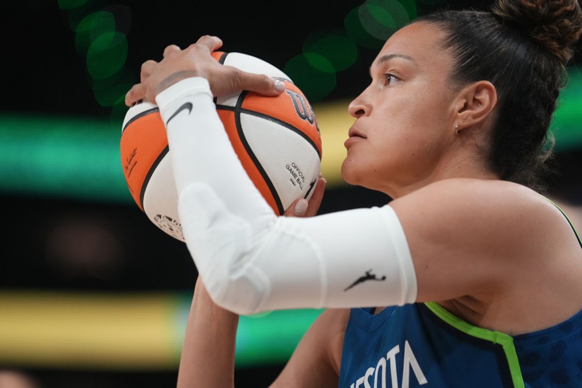 Minnesota Lynx guard Kayla McBride shoots the ball during the WNBA All-Star Game 3-point contest at Footprint Center in Phoenix on Friday, July 19, 2024.