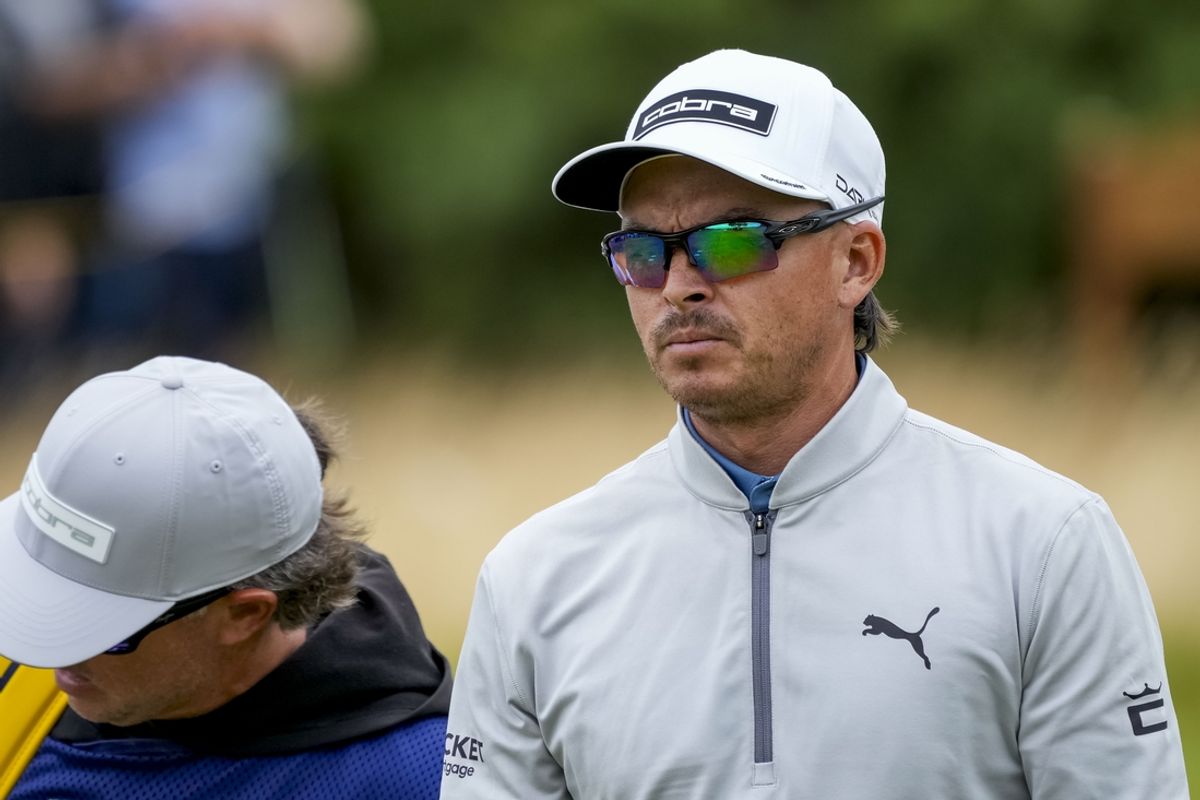 Jul 20, 2024; Ayrshire, SCT; Rickie Fowler at the 12th hole during the third round of the Open Championship golf tournament at Royal Troon. Mandatory Credit: Jack Gruber-Imagn Images