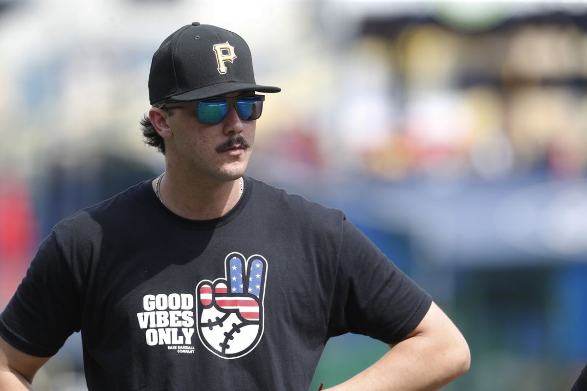 Jul 20, 2024; Pittsburgh, Pennsylvania, USA;  Pittsburgh Pirates pitcher Paul Skenes (30) looks on during batting practice before a game against the Philadelphia Phillies at PNC Park. Mandatory Credit: Charles LeClaire-USA TODAY Sports