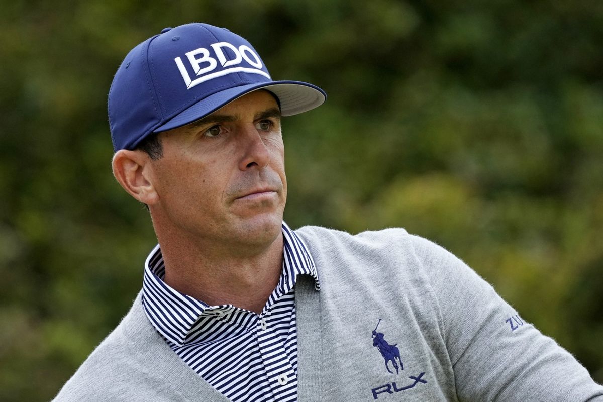 Jul 21, 2024; Ayrshire, SCT; Billy Horschel plays his shot from the 12th tee during the final round of the Open Championship golf tournament at Royal Troon. Mandatory Credit: Jack Gruber-USA TODAY Sports