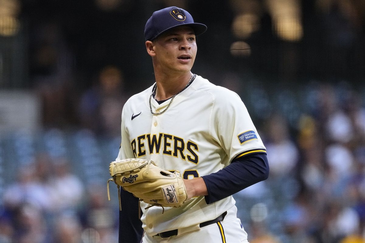 Jul 10, 2024; Milwaukee, Wisconsin, USA;  Milwaukee Brewers pitcher Tobias Myers (36) during the game against the Pittsburgh Pirates at American Family Field. Mandatory Credit: Jeff Hanisch-USA TODAY Sports