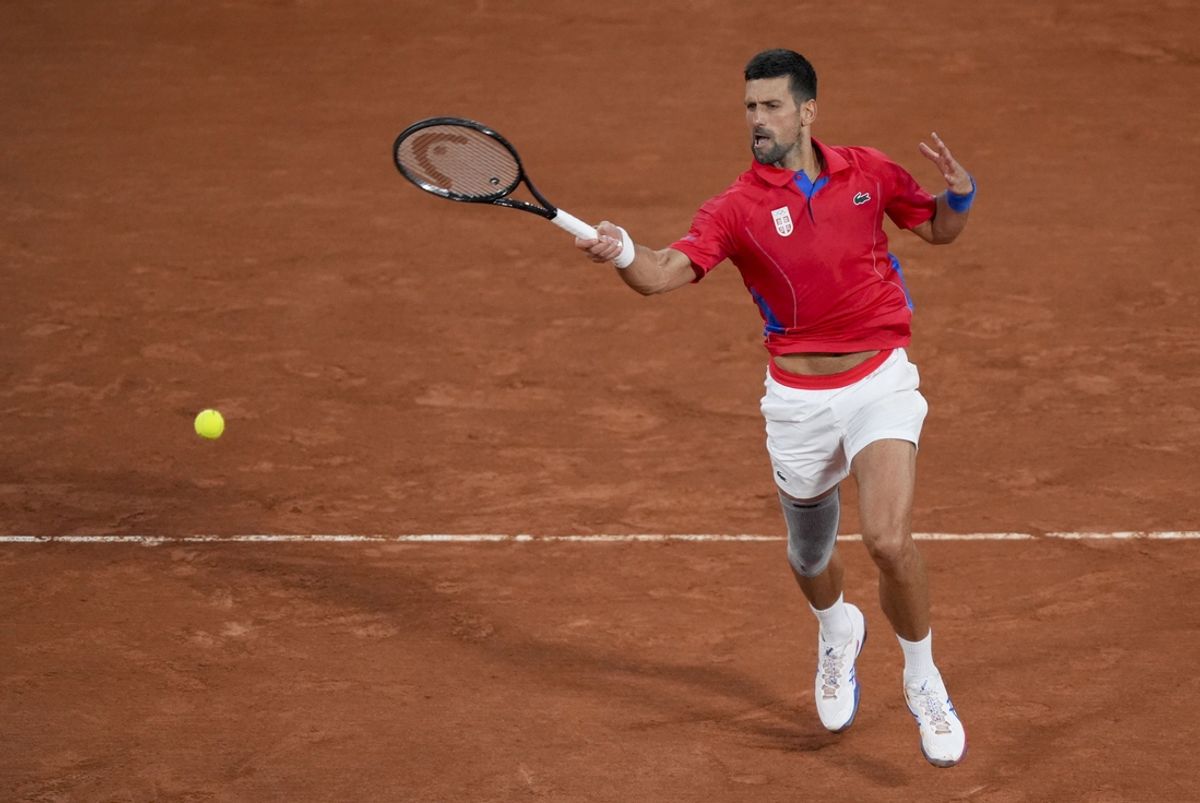 Novak Djokovic (Serbia) competes in the Paris 2024 Olympic Summer Games at Stade Roland Garros. Mandatory Credit: Amber Searls-USA TODAY Sports
