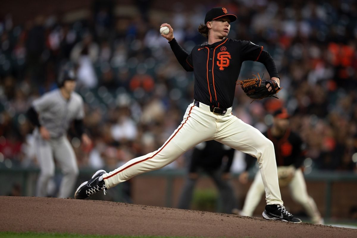 Jul 27, 2024; San Francisco, California, USA; San Francisco Giants starting pitcher Hayden Birdsong (60) delivers a pitch against the Colorado Rockies during the second inning at Oracle Park. Mandatory Credit: D. Ross Cameron-USA TODAY Sports