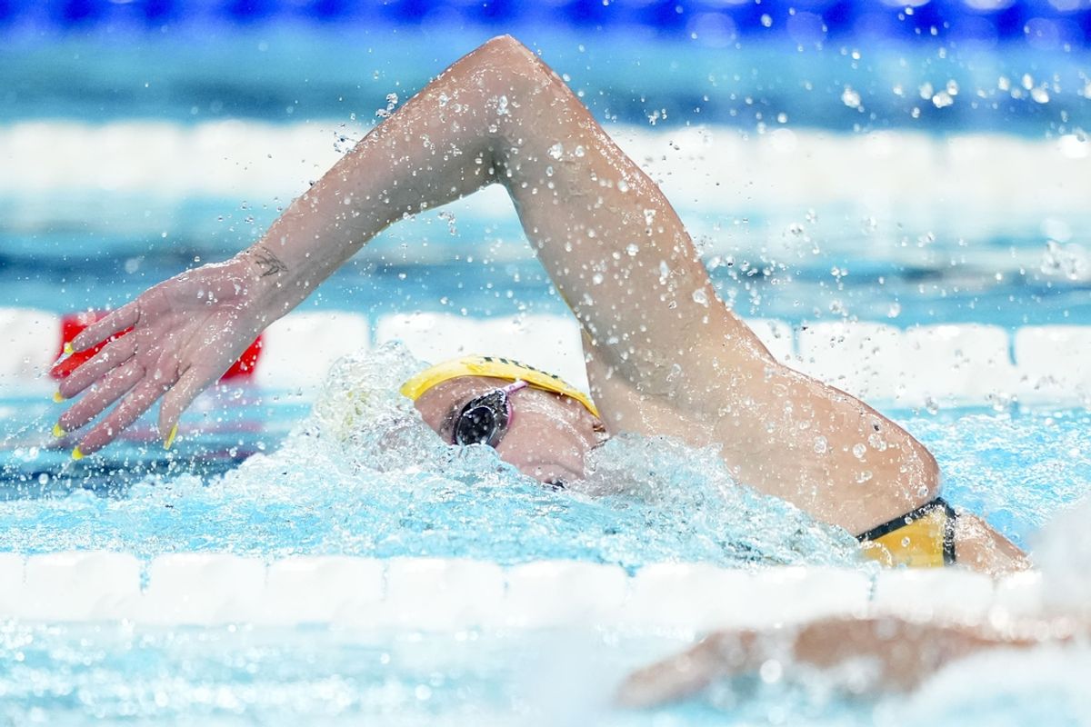 Ariarne Titmus (Australia) in the women’s 200-meter freestyle preliminary heats during the Paris 2024 Olympic Summer Games at Paris La Défense Arena. Mandatory Credit: Grace Hollars-USA TODAY Sports