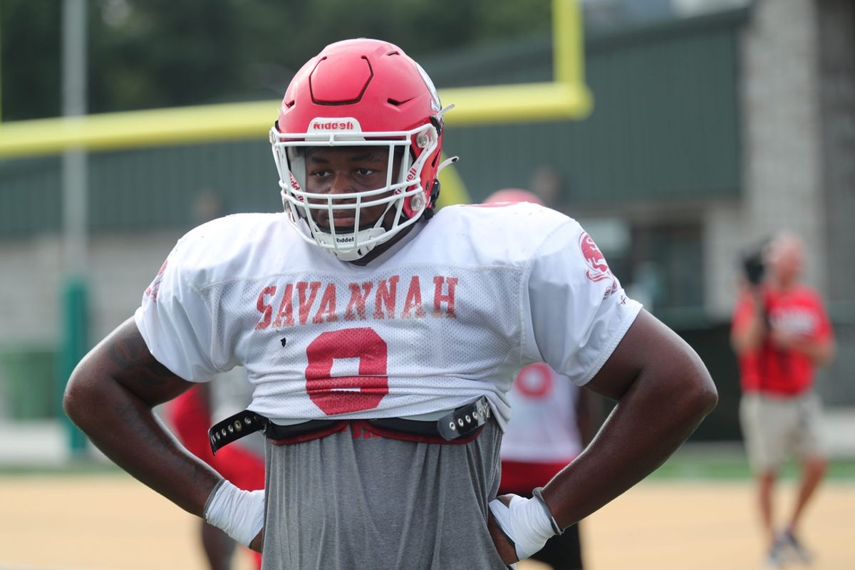Savannah Christian's Elijah Griffin watches during practice on Monday, July 29, 2024 at Pooler Stadium.