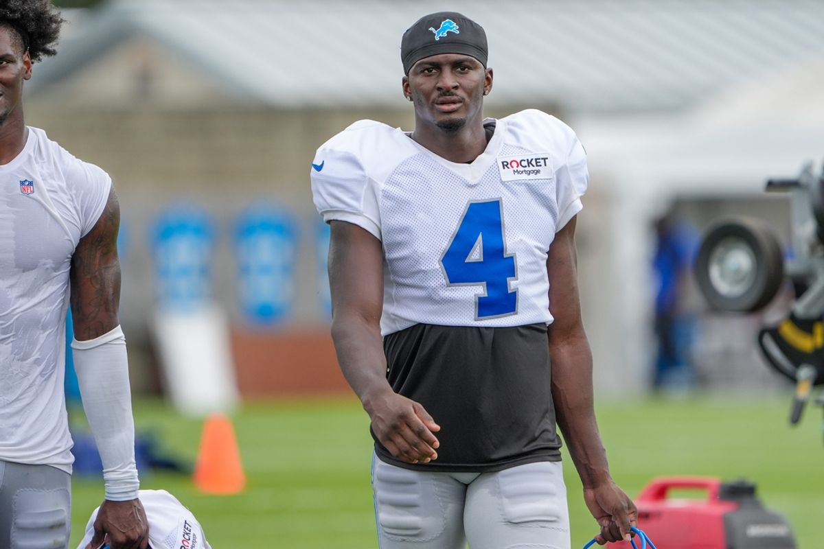 CB Emmanuel Moseley walks off the field at the end of the Detroit Lions training camp at the Lions practice facility in Allen Park, Mich. on Monday, July 29, 2024.