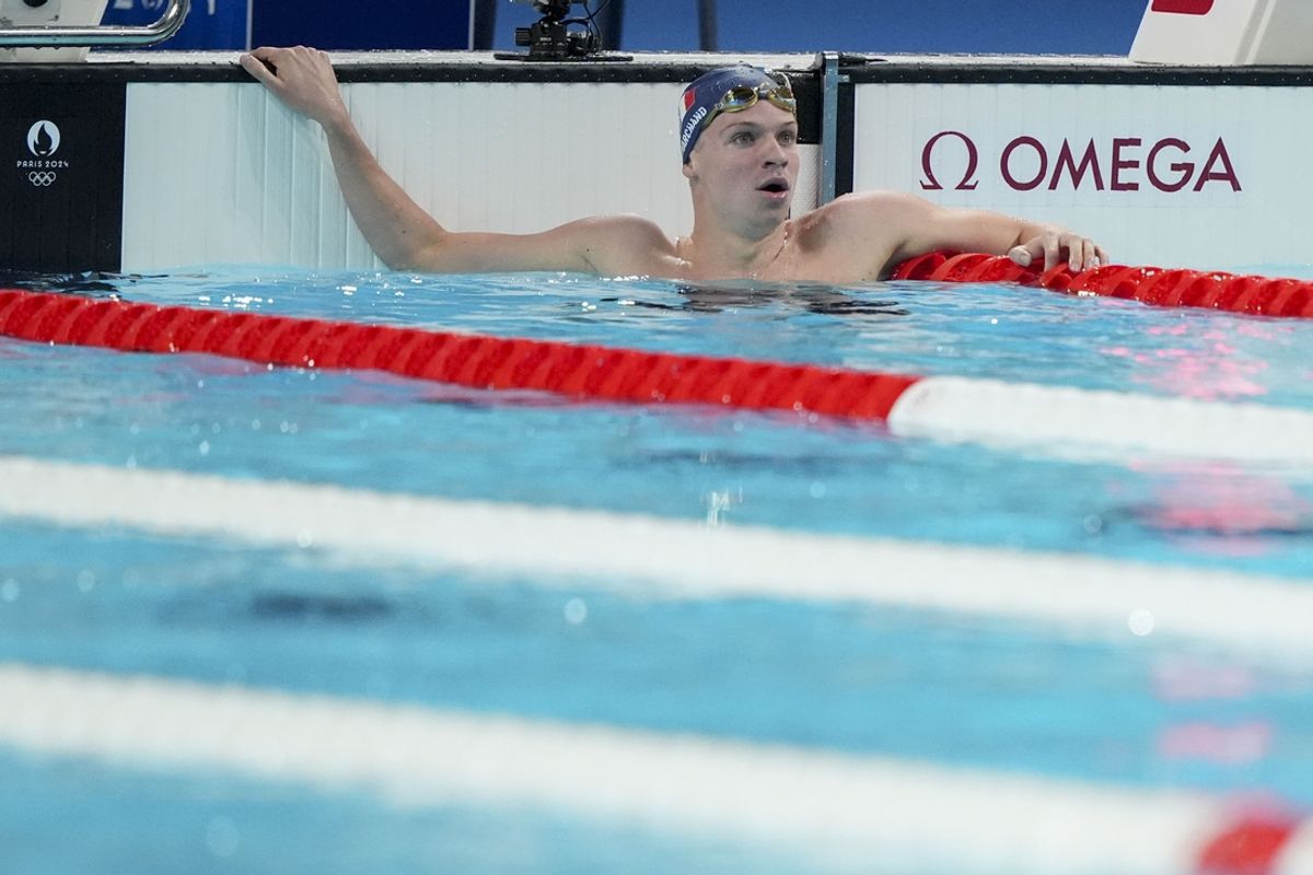 Nanterre, France; Leon Marchand (France) in the men’s 200-meter butterfly semifinal during the Paris 2024 Olympic Summer Games at Paris La Défense Arena. Mandatory Credit: Grace Hollars-USA TODAY Sports