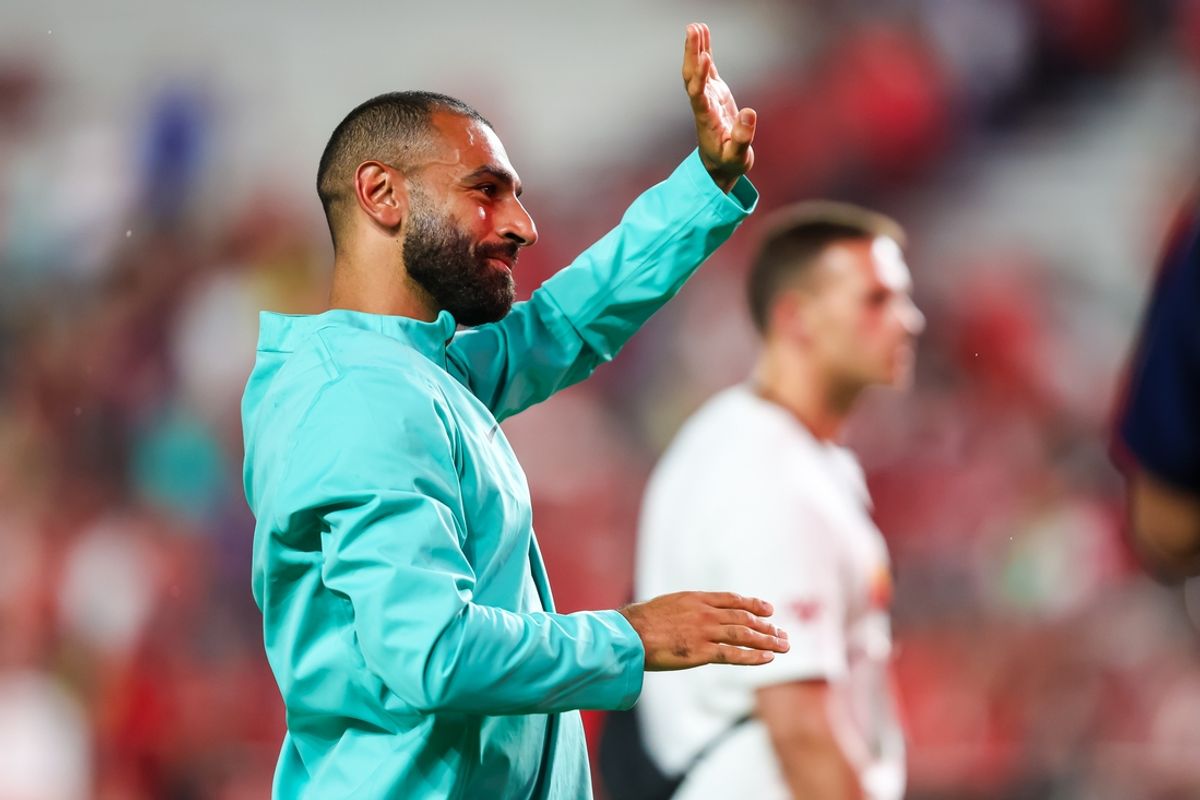 Aug 3, 2024; Columbia, South Carolina, USA; Liverpool forward Mohamed Salah (11) waves to fans following their match against Manchester United at Williams-Brice Stadium. Mandatory Credit: Jeff Blake-Imagn Images