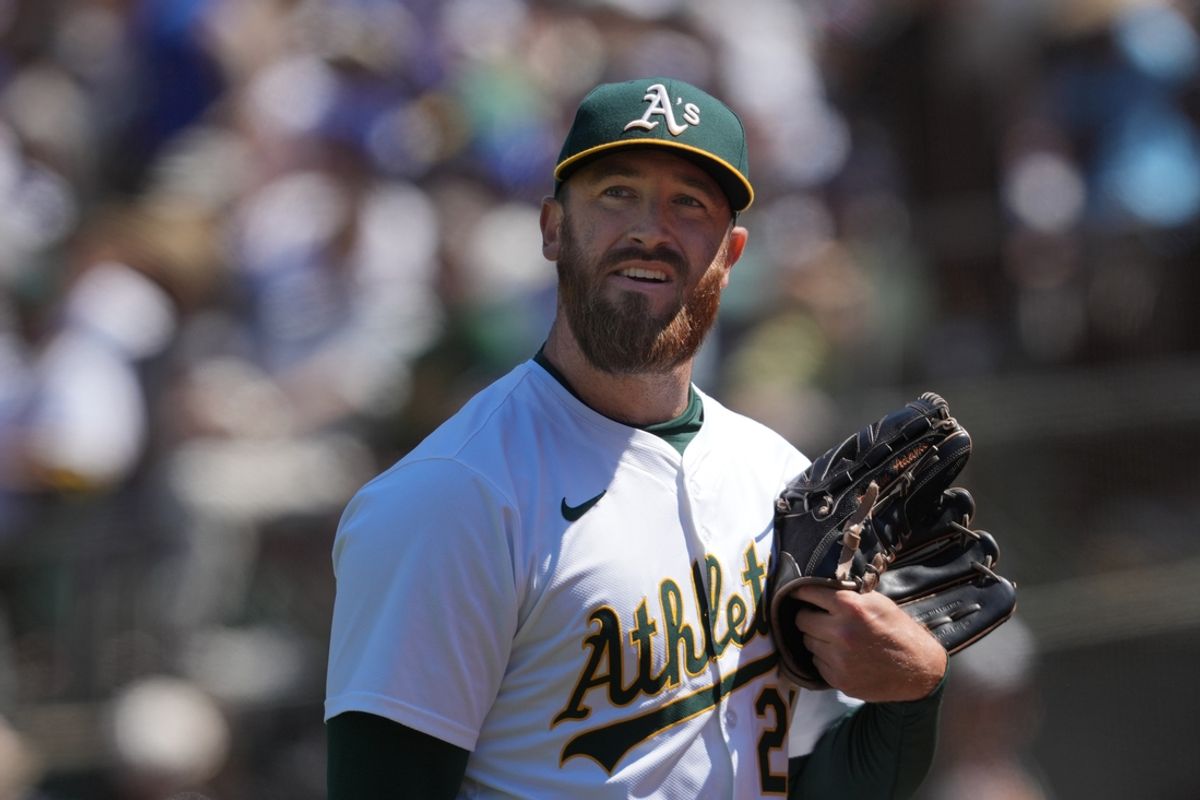 Aug 4, 2024; Oakland, California, USA; Oakland Athletics relief pitcher Austin Adams (29) during the eighth inning against the Los Angeles Dodgers at Oakland-Alameda County Coliseum. Mandatory Credit: Darren Yamashita-USA TODAY Sports