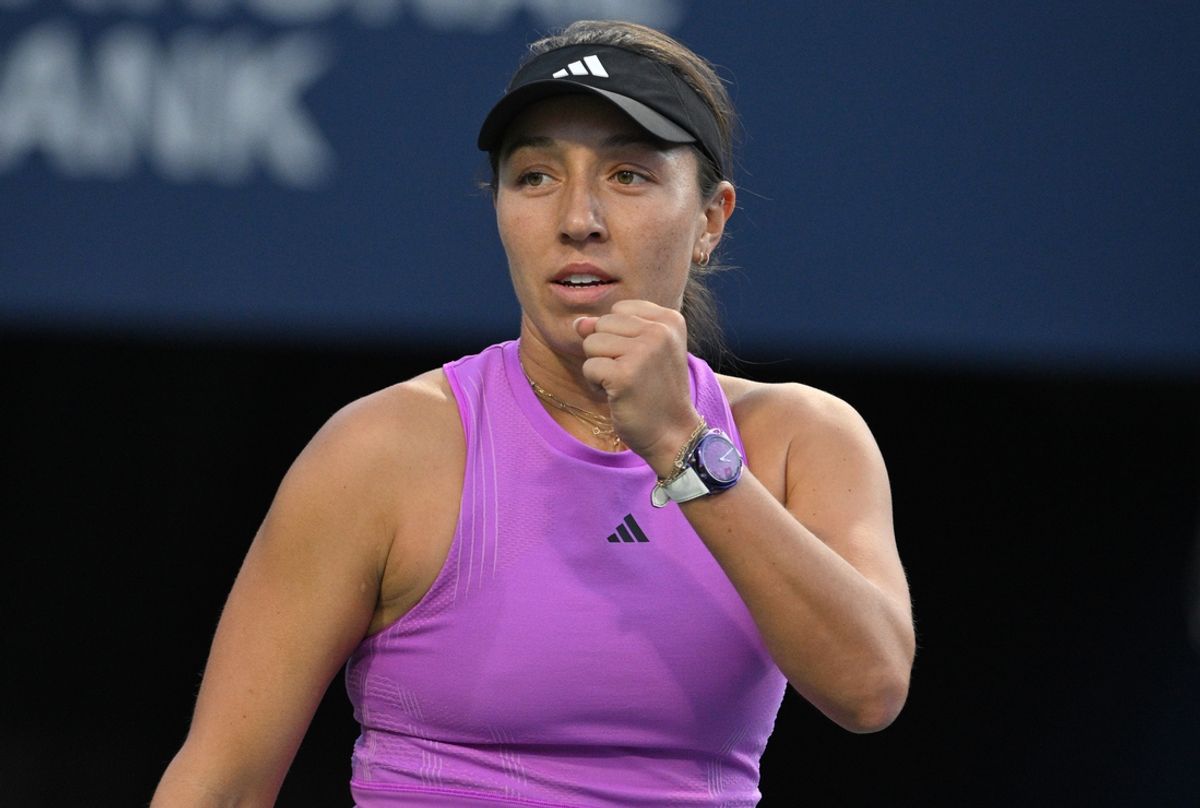 Aug 11, 2024; Toronto, Ontario, Canada;   Jessica Pegula (USA) reacts after defeating Diana Shnaider (not shown) during semi final play at Sobeys Stadium. Mandatory Credit: Dan Hamilton-USA TODAY Sports