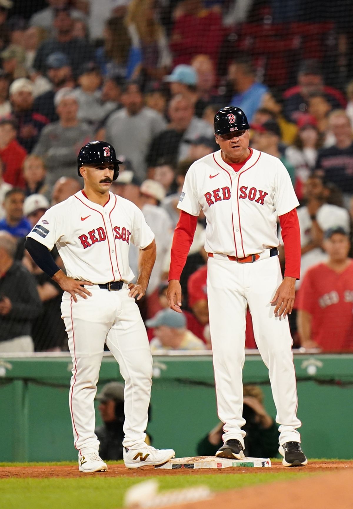 Aug 12, 2024; Boston, Massachusetts, USA; Boston Red Sox Mickey Gasper (77) walks at his first at bat against the Texas Rangers in the tenth inning at Fenway Park. Mandatory Credit: David Butler II-USA TODAY Sports