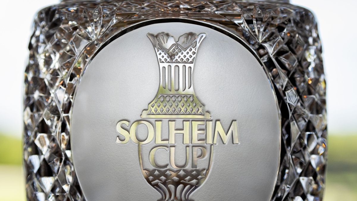 The Solheim Cup trophy was on display as LPGA officials announced that the 2028 Solheim Cup will be held at Valhalla Golf Club. Tuesday, Aug. 13, 2024